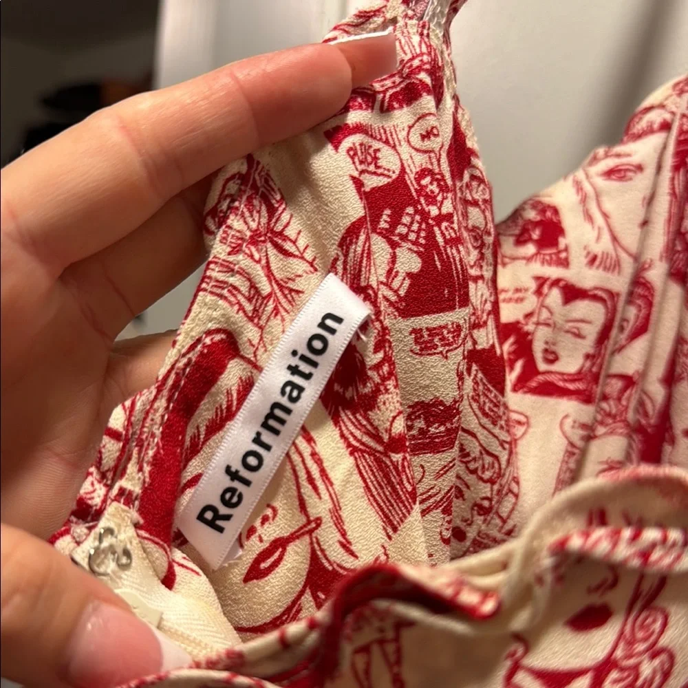 Reformation Red and White Spaghetti Strap Sundress - Picture 3 of 4